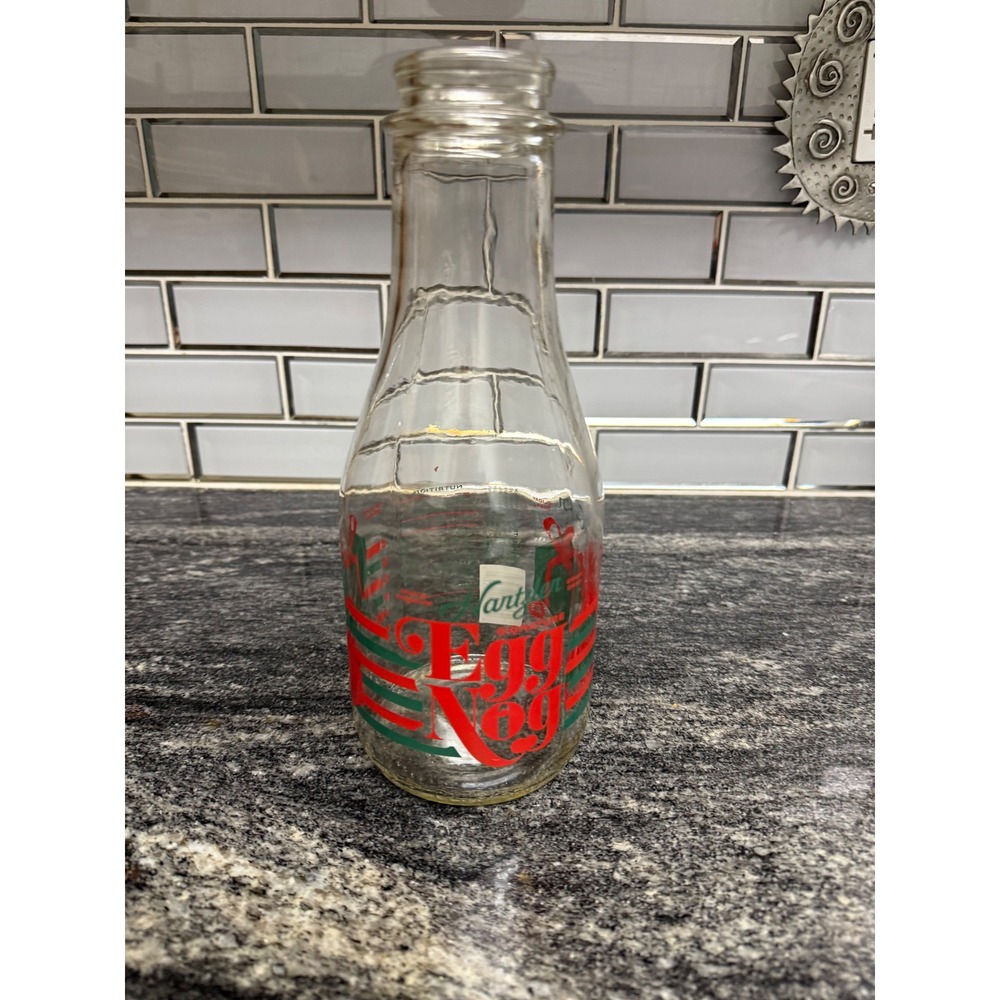 Hartler Signature Egg Nog Glass Bottle Limited Edition 2022 Holiday Decor Clear